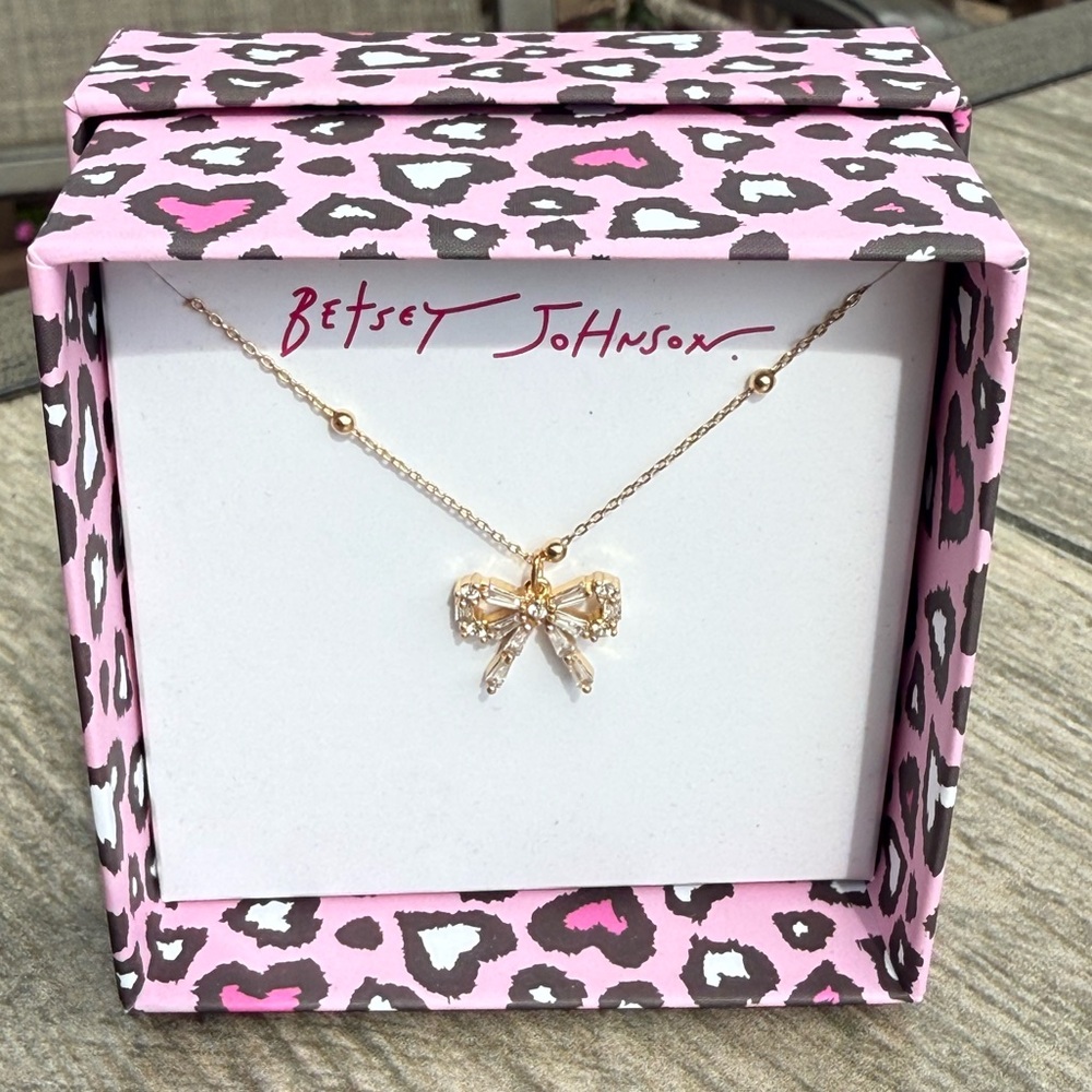 Betsey Johnson Gold Bow Necklace